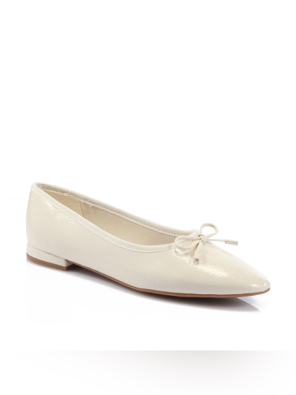 Calvin Klein Women's Patent Ivory Ballet Flats with Bow